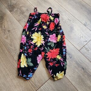 3-6 Old Navy Black Floral Jumpsuit